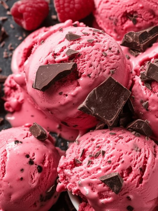 raspberry chocolate chunk ice cream [40 minutes]
