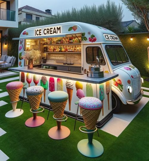 outdoor entertaining with the charming ice cream bar vans